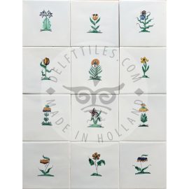 Small Flower Tiles 2 multi color (BK2_mc)
