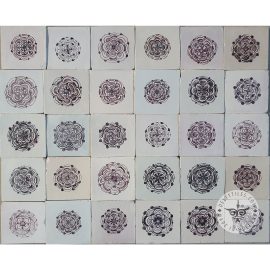Antique sepia Roses Delft 18th century Tiles