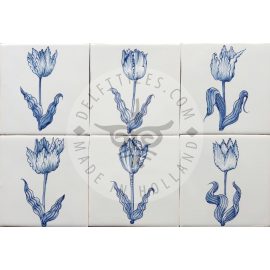 Dutch Delft Blue Tulips on Tile (BT)