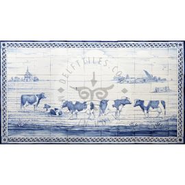 Landscape tile Mural with border 11×6 tiles (L66b)