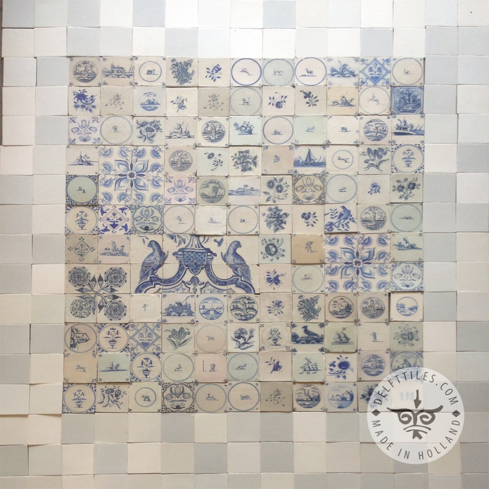 Mix Patchwork of Delft Blue Antique Tiles 19th 18th 19th Century - Image 2