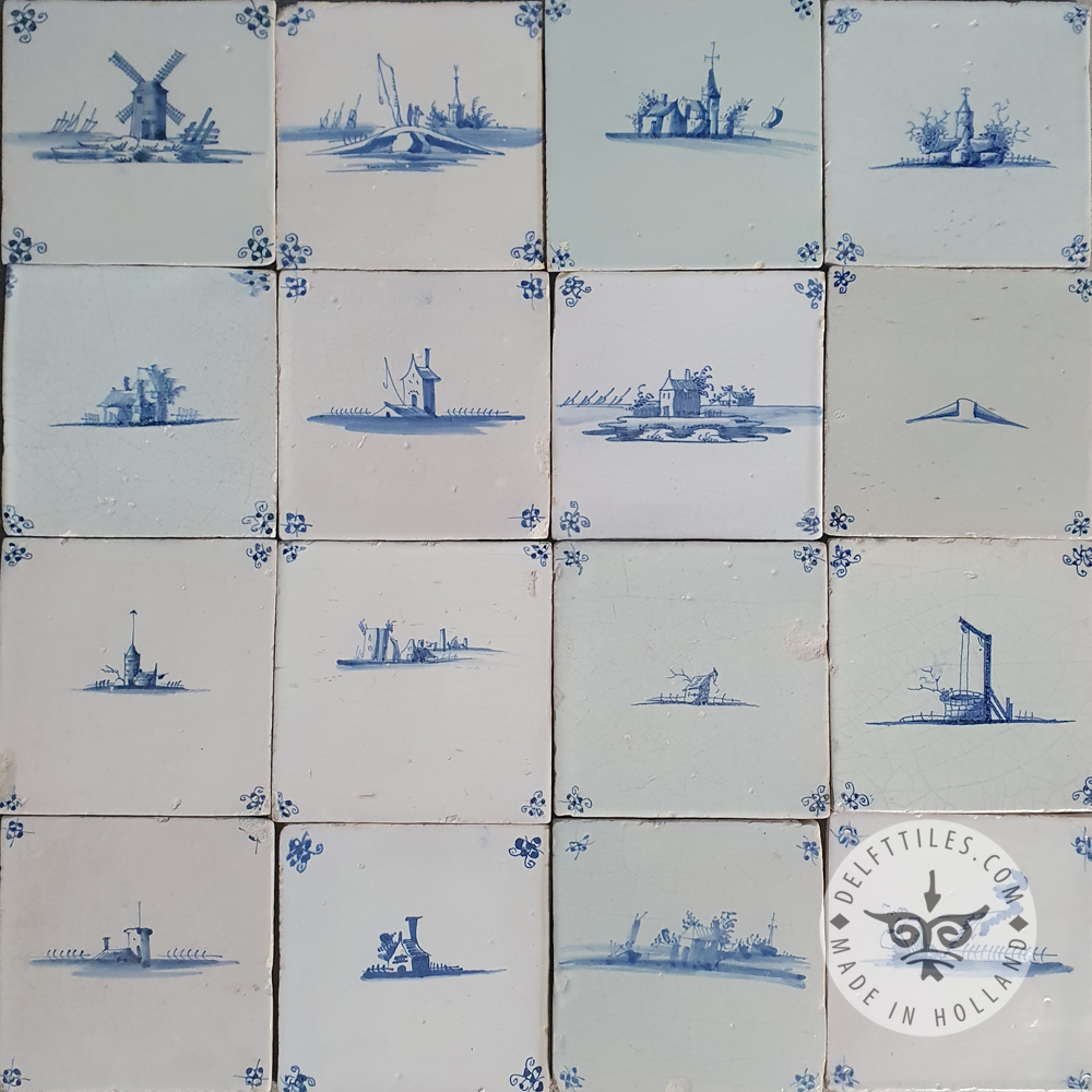 Mix 18th century Landscape Tiles