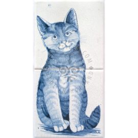 Sitting Cat tile panel 1×2 tiles (HD2a)