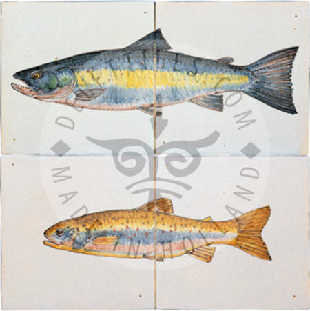 Salmon / Trout Fish Panels Multi Color 2 Tiles (HV2b_mc / HV2c_mc)
