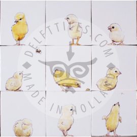 Chicken Chicks on Tiles Multi Color (HDK_mc)